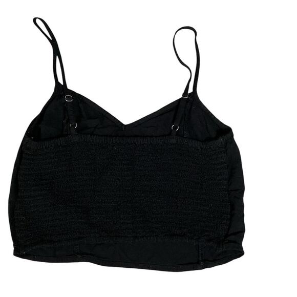 Hollister Size Small Black Crop Tank Top Adjustable Strap Smock Back Layering - Picture 7 of 10